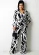 Women Irregular Printed Shirt and PantCasual Two-piece Set including Belt