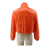 Women Solid Zipper Warm Padding Jacket