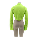 Sexy Solid Color Slim Fit Long Sleeve Shirt