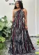 Women Sexy Print Lace-Up Slash Shoulder Backless Dress