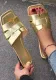 Plus Size Leather Patchwork Women's Slippers Flat Square Toe Women's Sandals