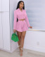 Women's Fashion Slim Solid Color Blazer Two Piece Set
