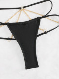 Women's Chain Strap Sexy Two Piece Bikini Swimwear Set