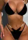 Sexy Two Piece Bikini Swimsuit Creative Patchwork Triangle Women's Swimwear