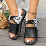 Soft-Soled One-Word Lace-Up Trendy Women's Sandals