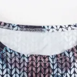 Women Spring Round Neck Long Sleeve Top and Printed Pants Two-piece Set