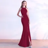 Women Halter Neck Maxi Evening Dress