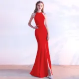 Women Halter Neck Maxi Evening Dress