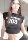 Women Spring Sleeveless Letter Print Crop T-Shirt Top