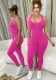 Women Spring Summer Women Solid Zipper Jumpsuit