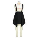 Women Spring Summer Chic Fresh and Simple Style Irregular Hem Suspender Skirt Plus Size Skirt