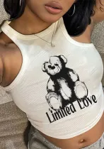 Women Summer Letter Print Vest