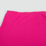 Women Summer Solid Sleeveless Strapless Top and Long Skirt Women Two-piece Set