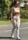 Women Spring Summer Strapless Top and Pants Two-piece Set