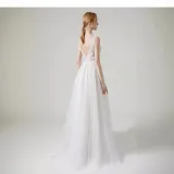 Strap V-Neck Lace Wedding Dress Fromal Party Evening Dress（Processing time need 3-6 days）