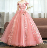 Solid Color Off Shoulder Luxury Wedding Dress