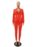 Fashion Ruffle Career Suit Casual Two Piece Set