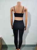 Women's Clothing Printed Sexy Strap Tight Fitting Sports Two Piece Pants Set