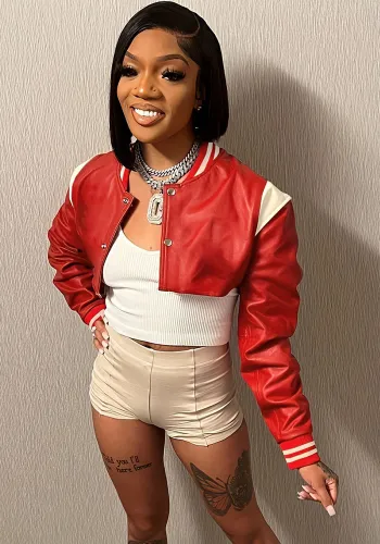 Women Baseball Crop Jacket