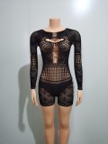 Women Hollow See-Through Net Stretch Jumpsuit Sexy Lingerie