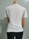 Women cotton printed short-sleeved T-shirt