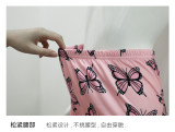 Women Summer Butterfly Print Suspenders Top and Shorts Homewear Two-piece Set