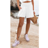 Women's Solid Color High Waist Casual Shorts