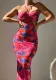 Halter Neck Low Back Printed Strappy Holidays Beach Dress