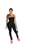 Women's Fashionable And Sexy Long Tight Fitting Low Back Strapless Jumpsuit