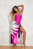 One Piece Solid Color Swimsuit Sexy Long Skirt Two Piece Set