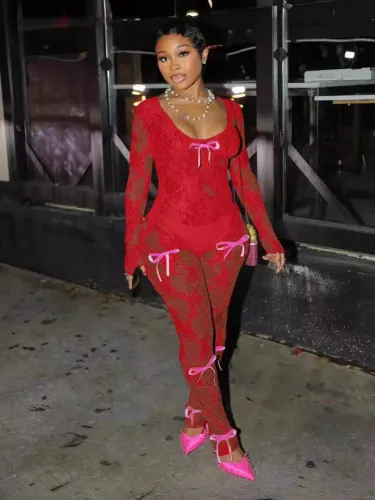 Women's Clothing Sexy Bow Lace Jumpsuit