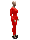 Women's Solid Color Sports Slim Waist Fashion Casual Two Piece Pants Set