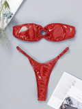 Sexy Solid Color Strapless Bikini Two Pieces Swimsuit