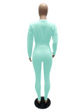 Women's Solid Color Sports Slim Waist Fashion Casual Two Piece Pants Set