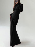 Women Spring Lace-Up Halter Neck Long Sleeve Maxi Dress