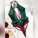 Women mesh Lace-Up Sexy Lingerie Set