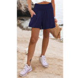 Women's Solid Color High Waist Casual Shorts