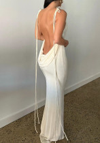 Women Sexy Suspender Elegant Backless Dress