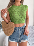 Women Spring and Summer Crop Knitting Holidays Top