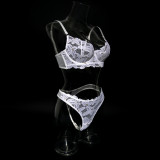 Women See-Through Heart Print Sexy Lingerie Two-piece Set