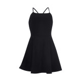 Women 's Spring Summer Fashionable And Sexy Chic Slim Waist Strap Solid Color Dress