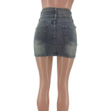 Women Spring/Summer Stretch Bodycon Denim Mini Skirt