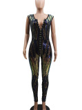 Spring And Summer Women 's Clothing Sexy Sequin Jumpsuit