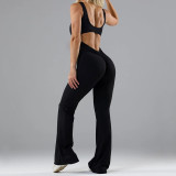 Fashion Tight Fitting Yoga Jumpsuit Casual Hollow Seamless Sports Slim Fit Romper