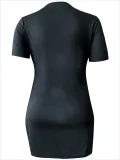 Plus Size Women Spring and Summer Printed Dress