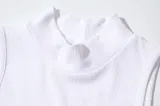 Women Stand Collar Sexy Sleeveless Crop Top