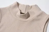 Women Stand Collar Sexy Sleeveless Crop Top