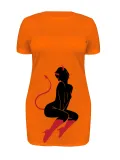 Plus Size Women Spring and Summer Printed Dress