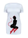 Plus Size Women Spring and Summer Printed Dress