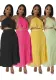 Women Summer Casual Solid Sleeveless Pleated Lace-Up Pleated Skirt